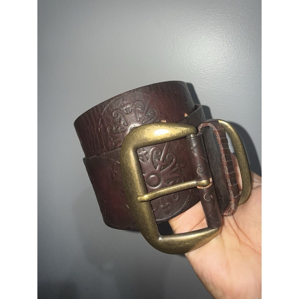 Linea Pelle wide Brown Belt with bold Buckle
